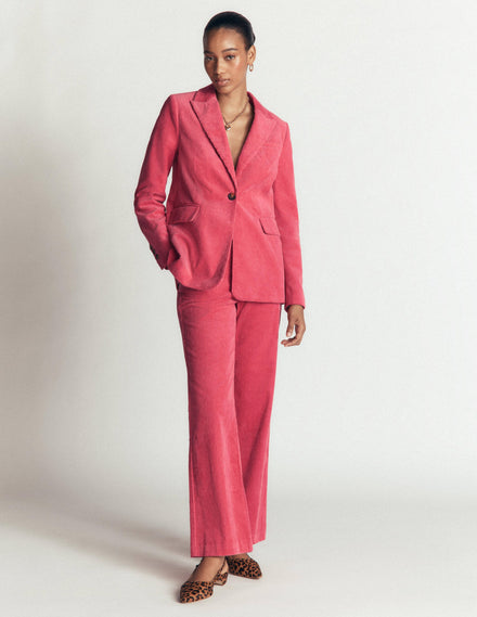 Woodbridge Cord Blazer-Cherry Blush