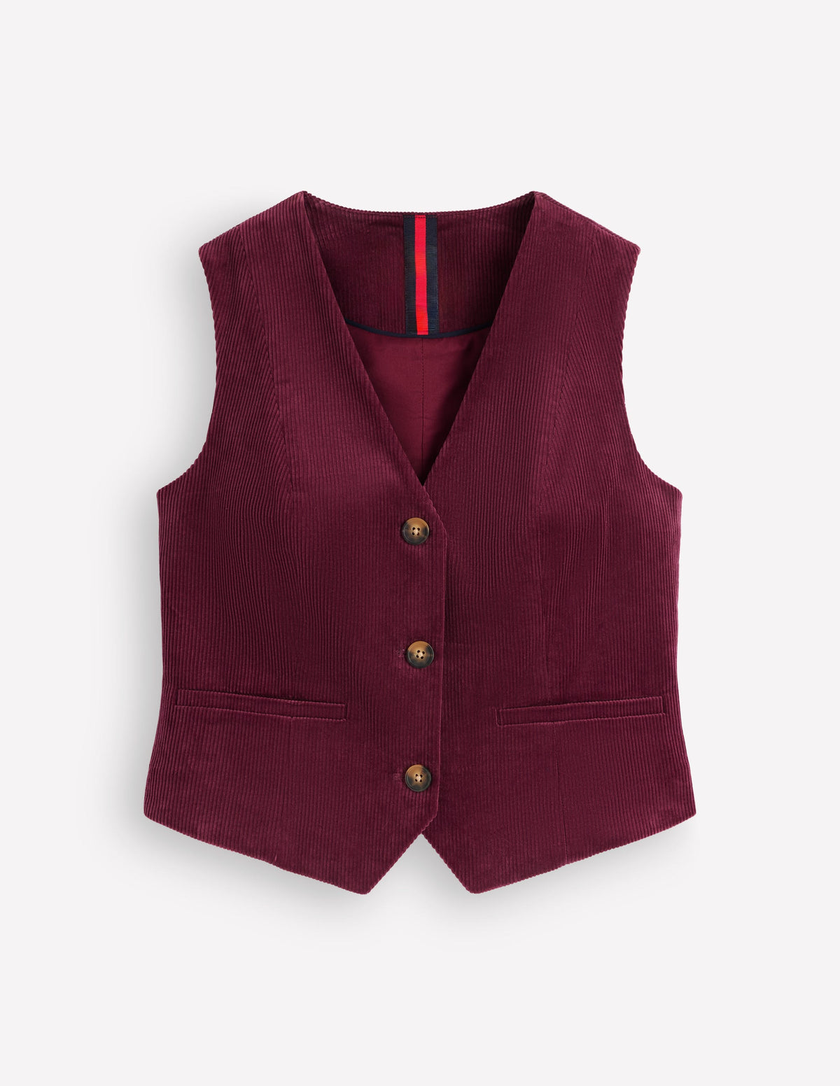V-Neck Waistcoat-Dark Crimson - Image 5