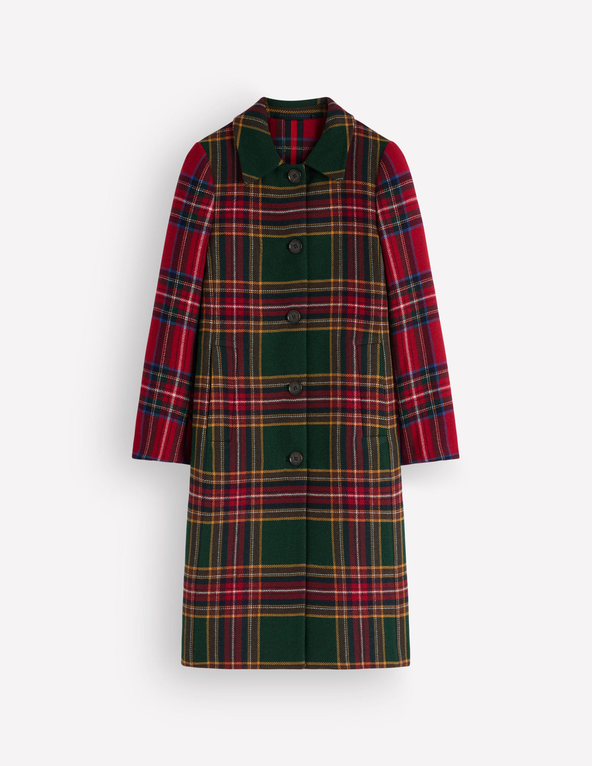 Aylesford Longline Coat-Red and Green Hotch Check - Image 8