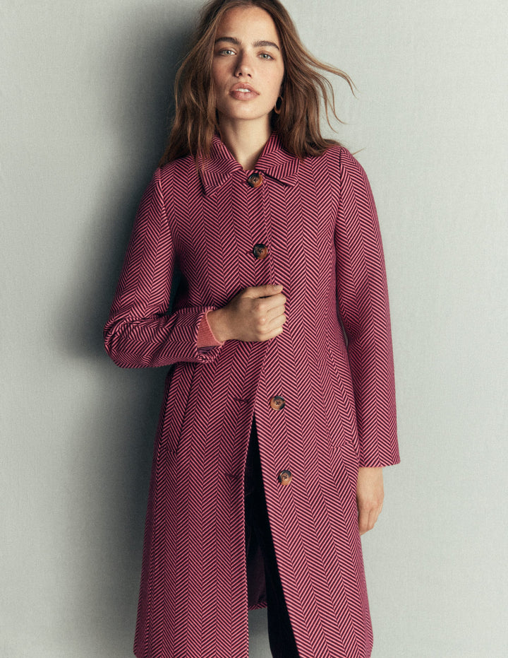 Aylesford Midi Coat-Herringbone