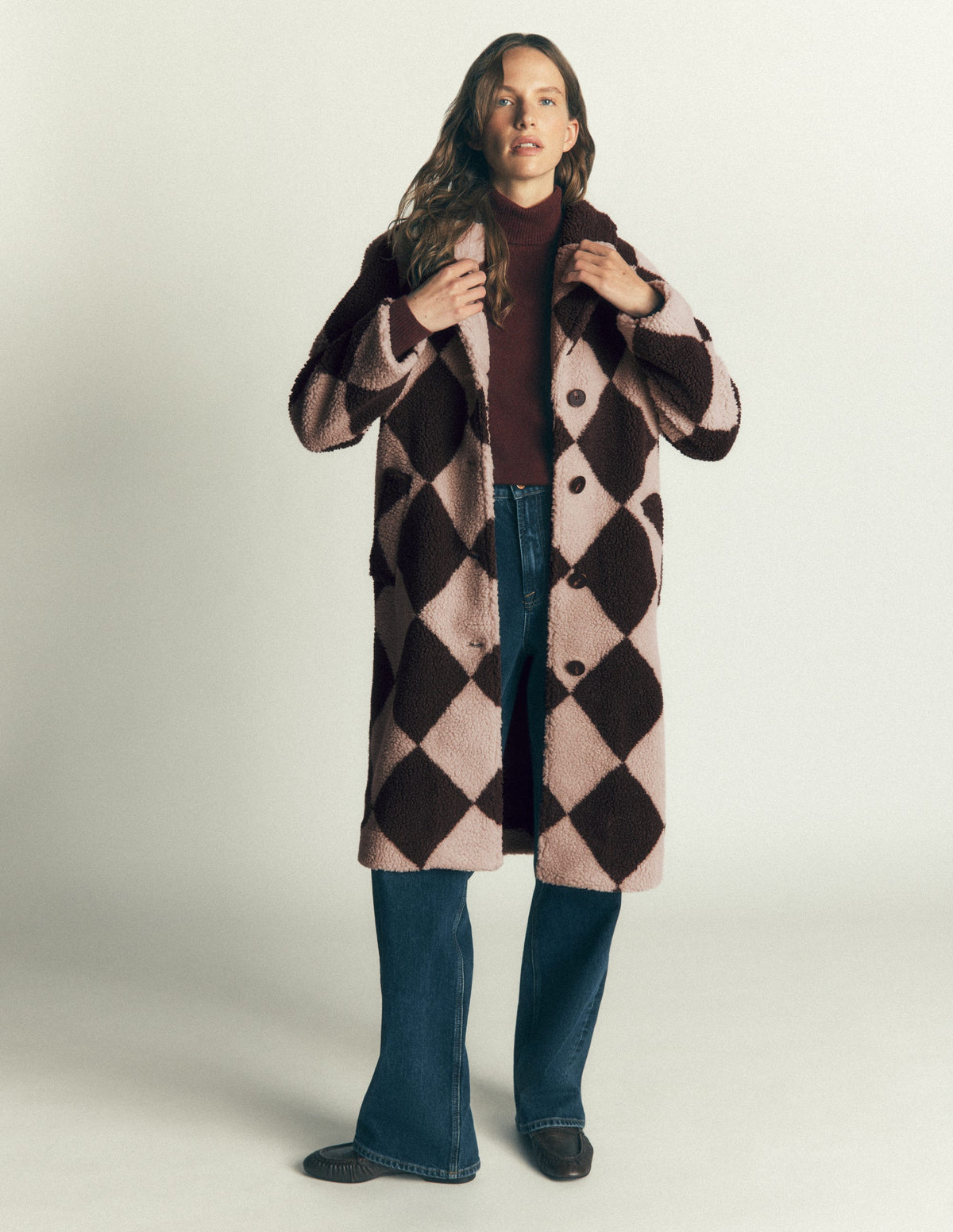 Cotswold Borg Coat-Mink & Brown Giant Borg Argyle-3