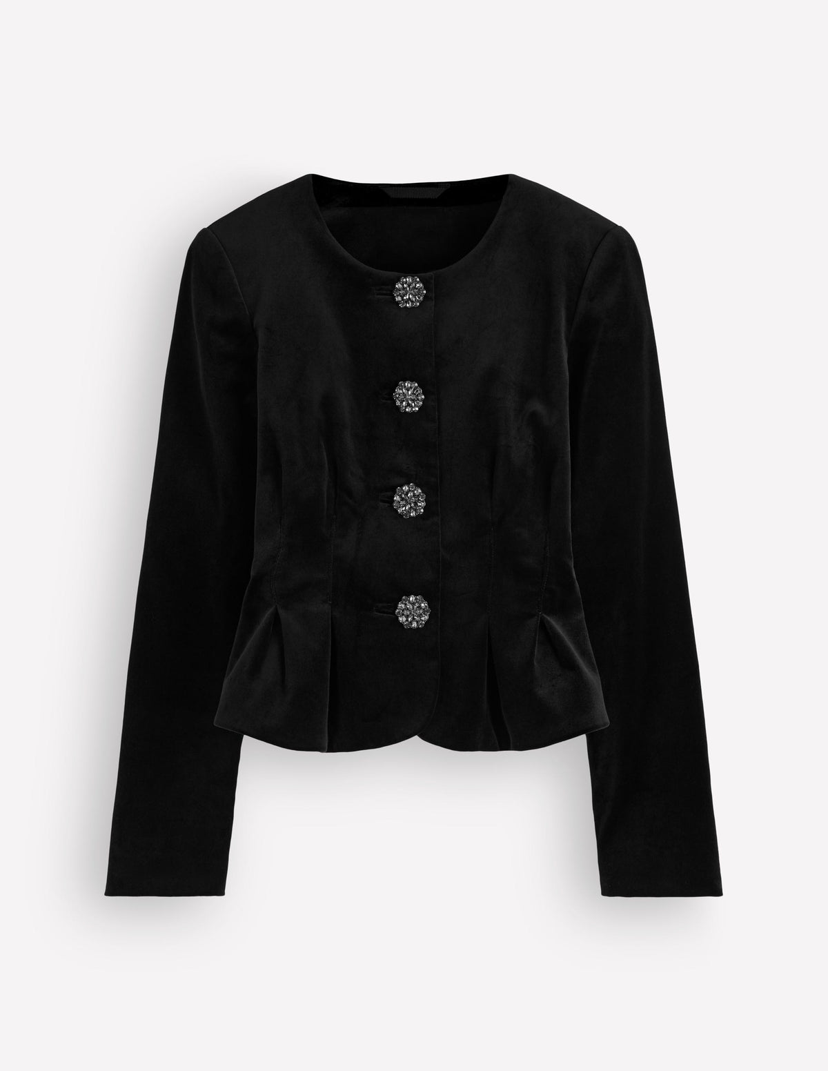 Velvet Waisted Jacket-Black-10