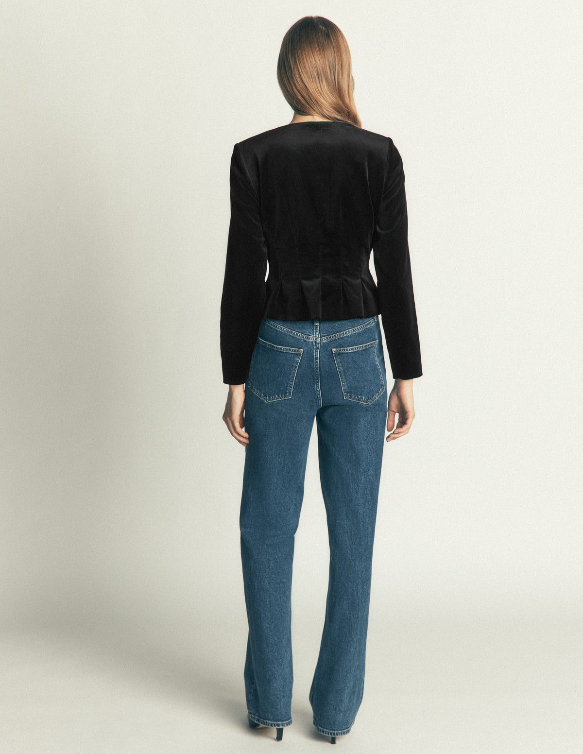 Velvet Waisted Jacket-Black-9