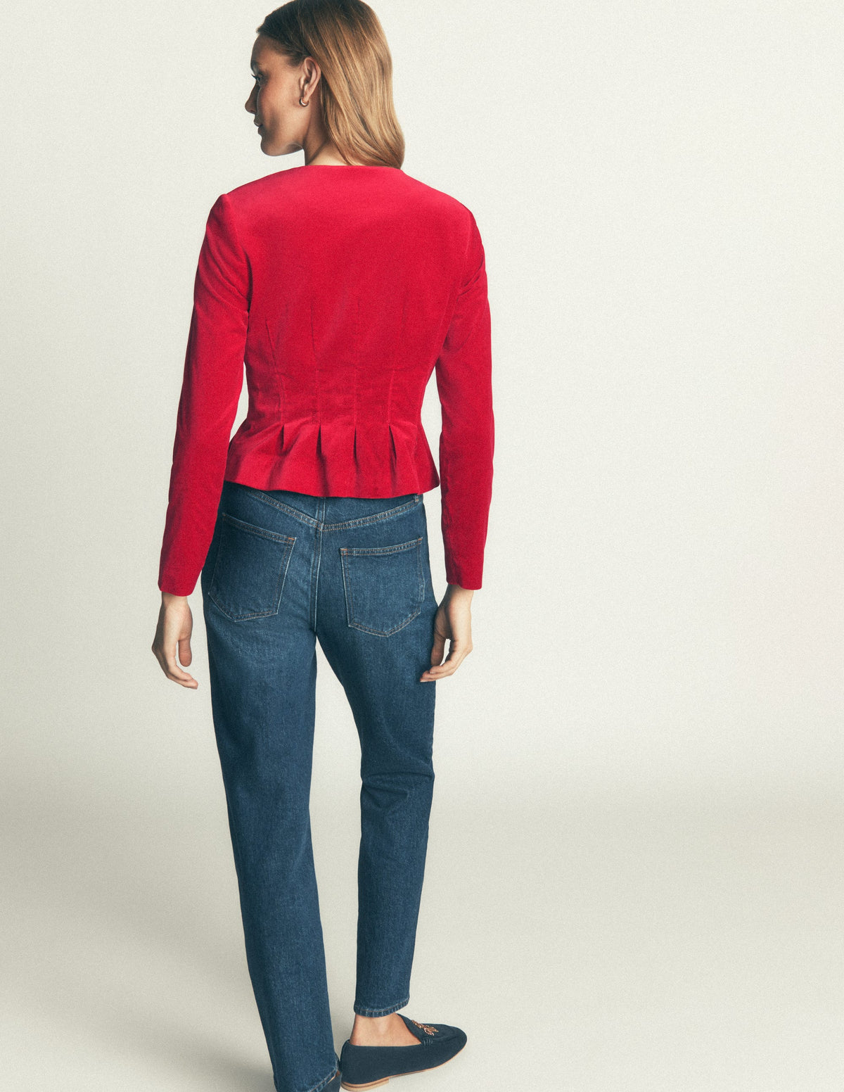 Velvet Waisted Jacket-Savvy Red - Image 3