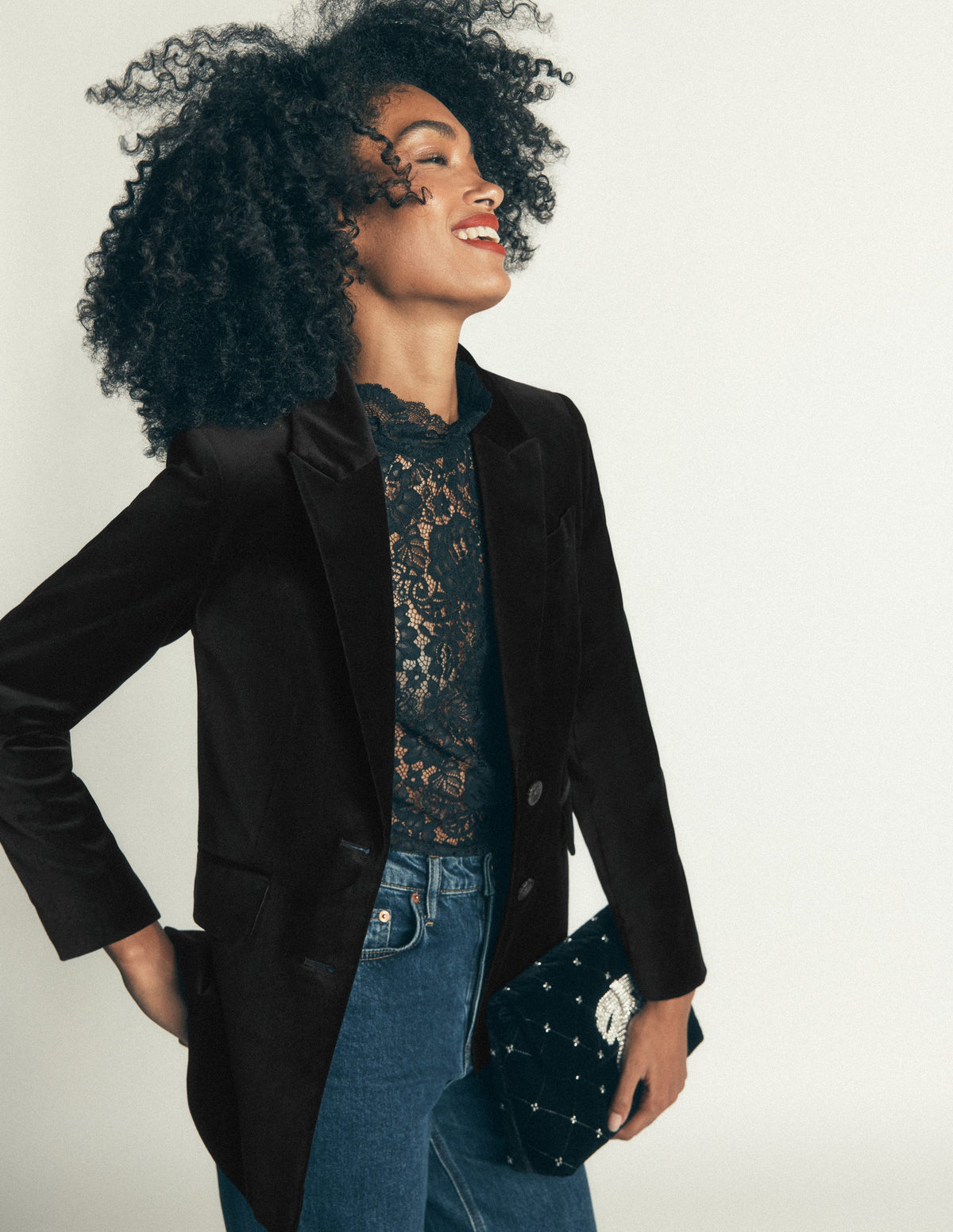 Stamford Velvet Blazer-Black - Image 1