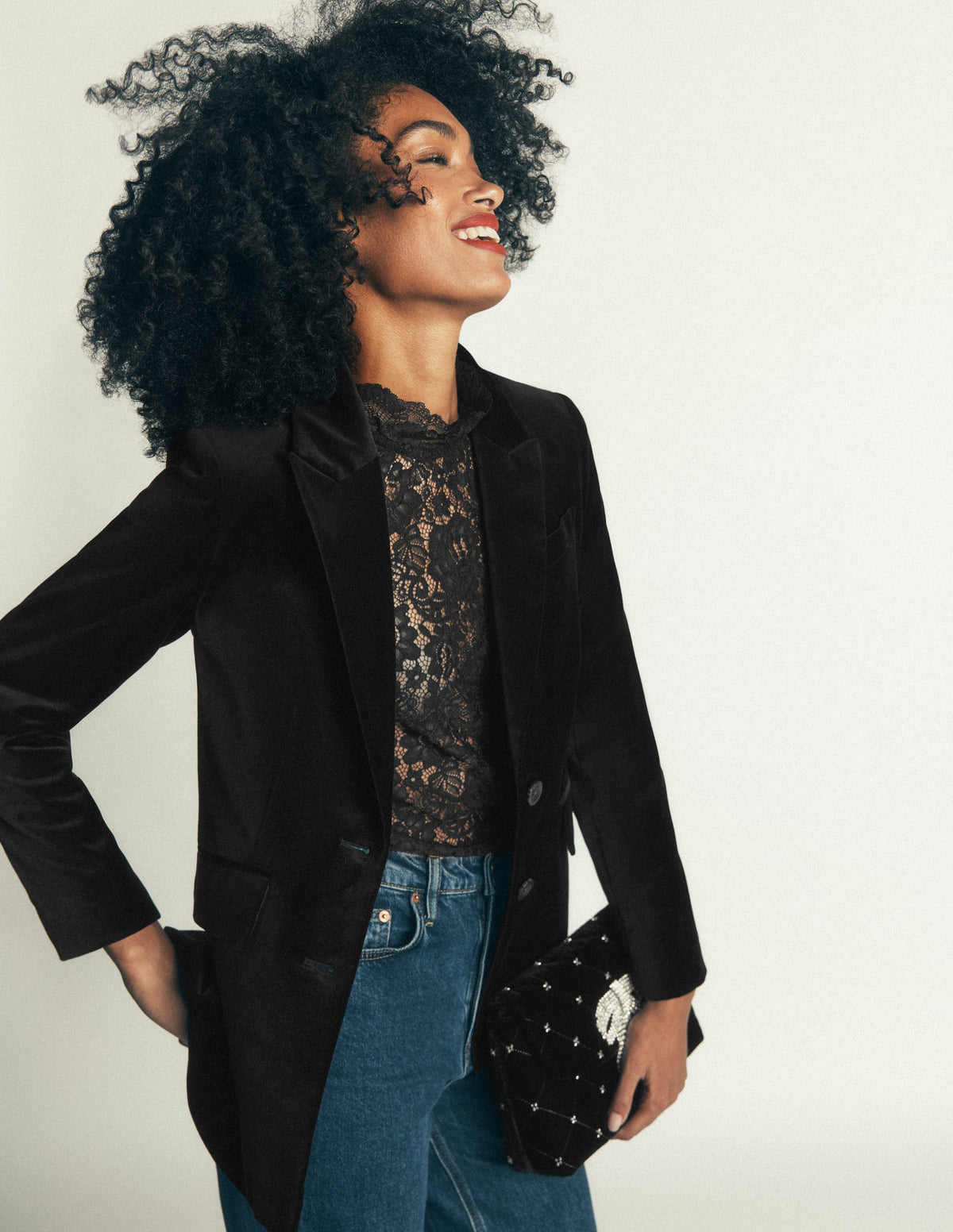 Stamford Velvet Blazer-Black-1