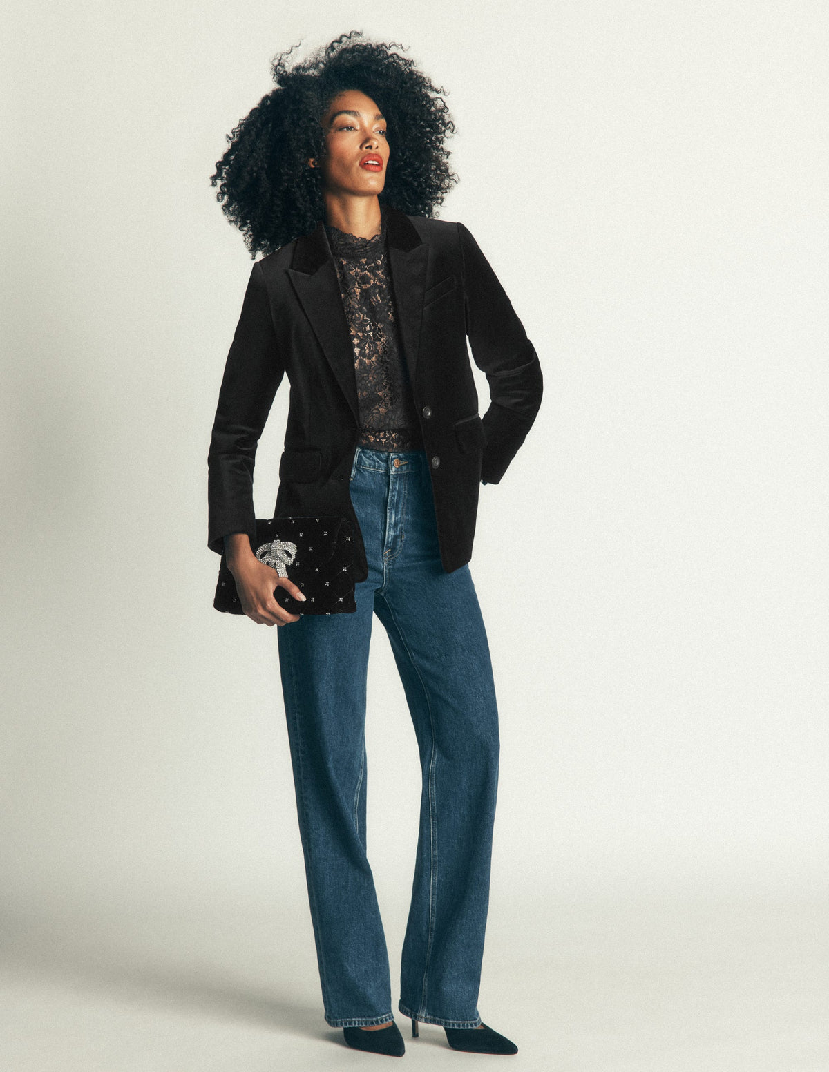 Stamford Velvet Blazer-Black - Image 4