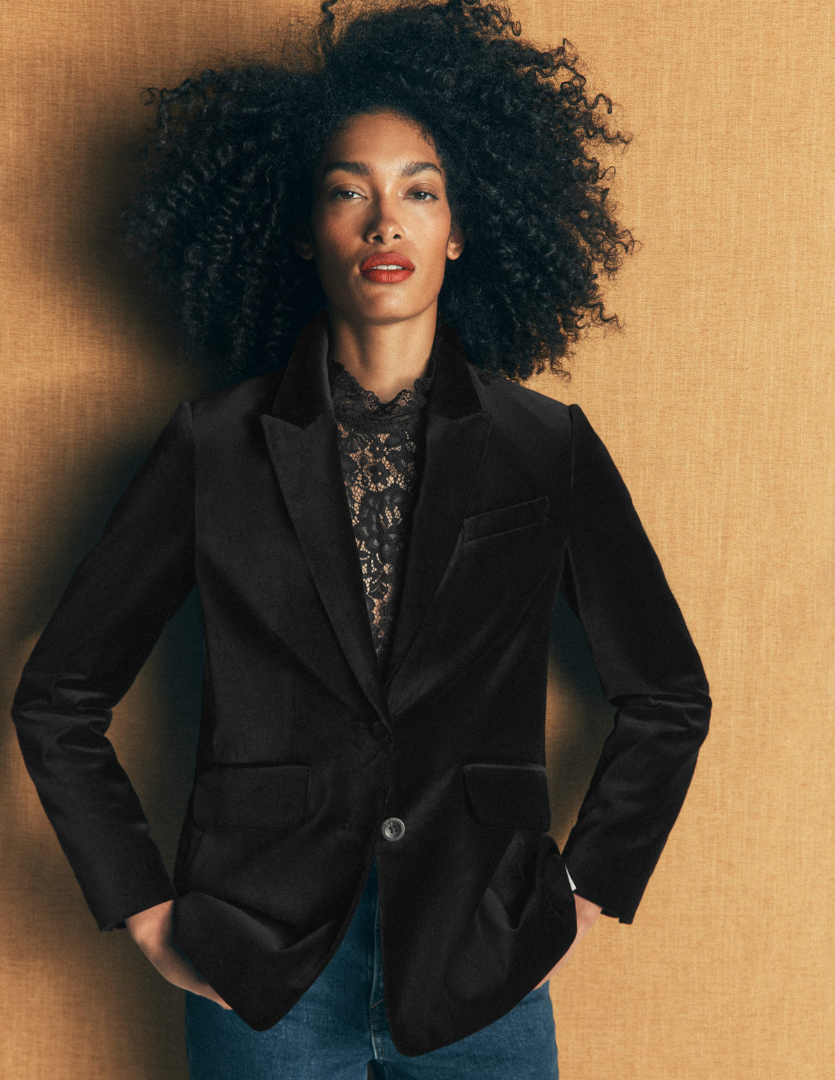 Stamford Velvet Blazer-Black-5