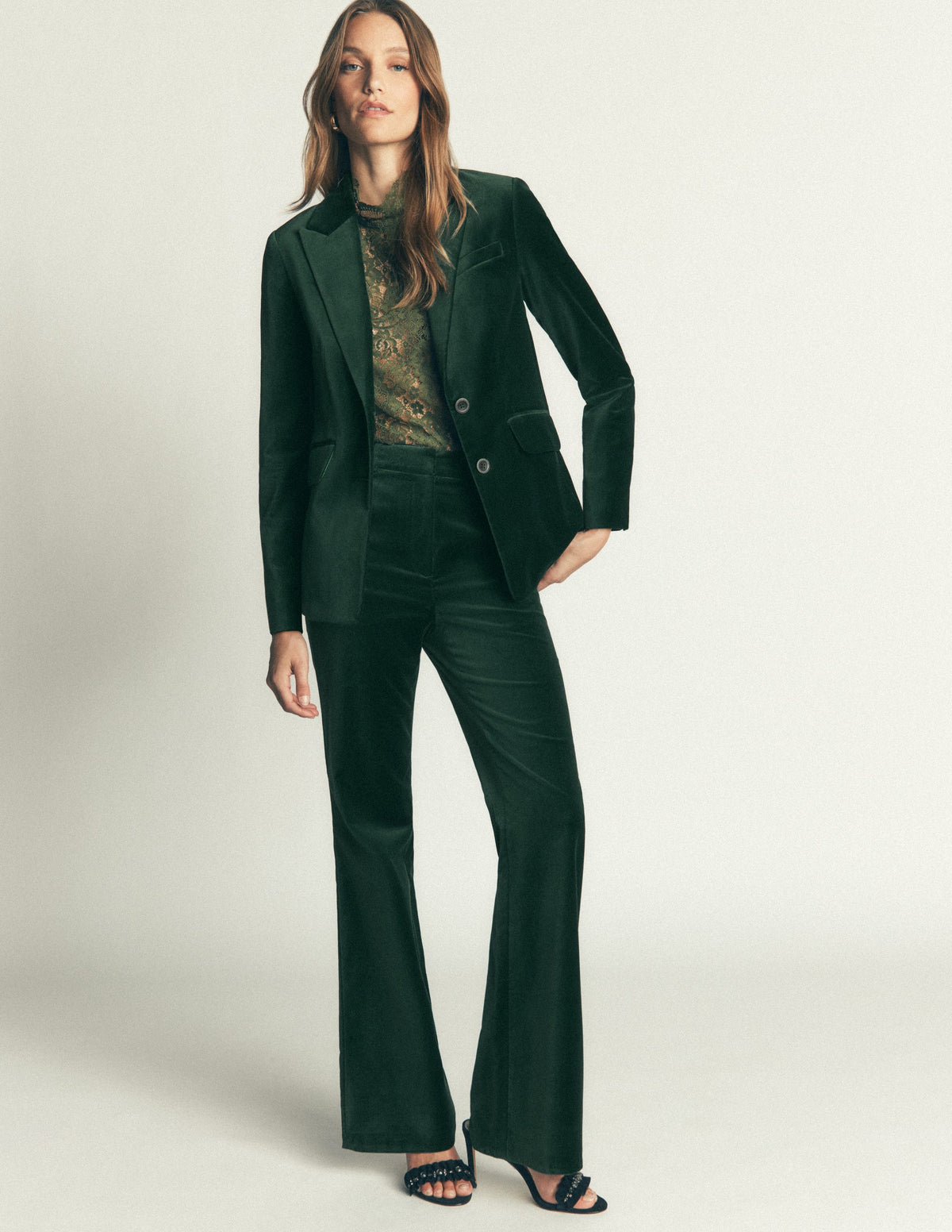 Stamford Velvet Blazer-Midnight Emerald-1