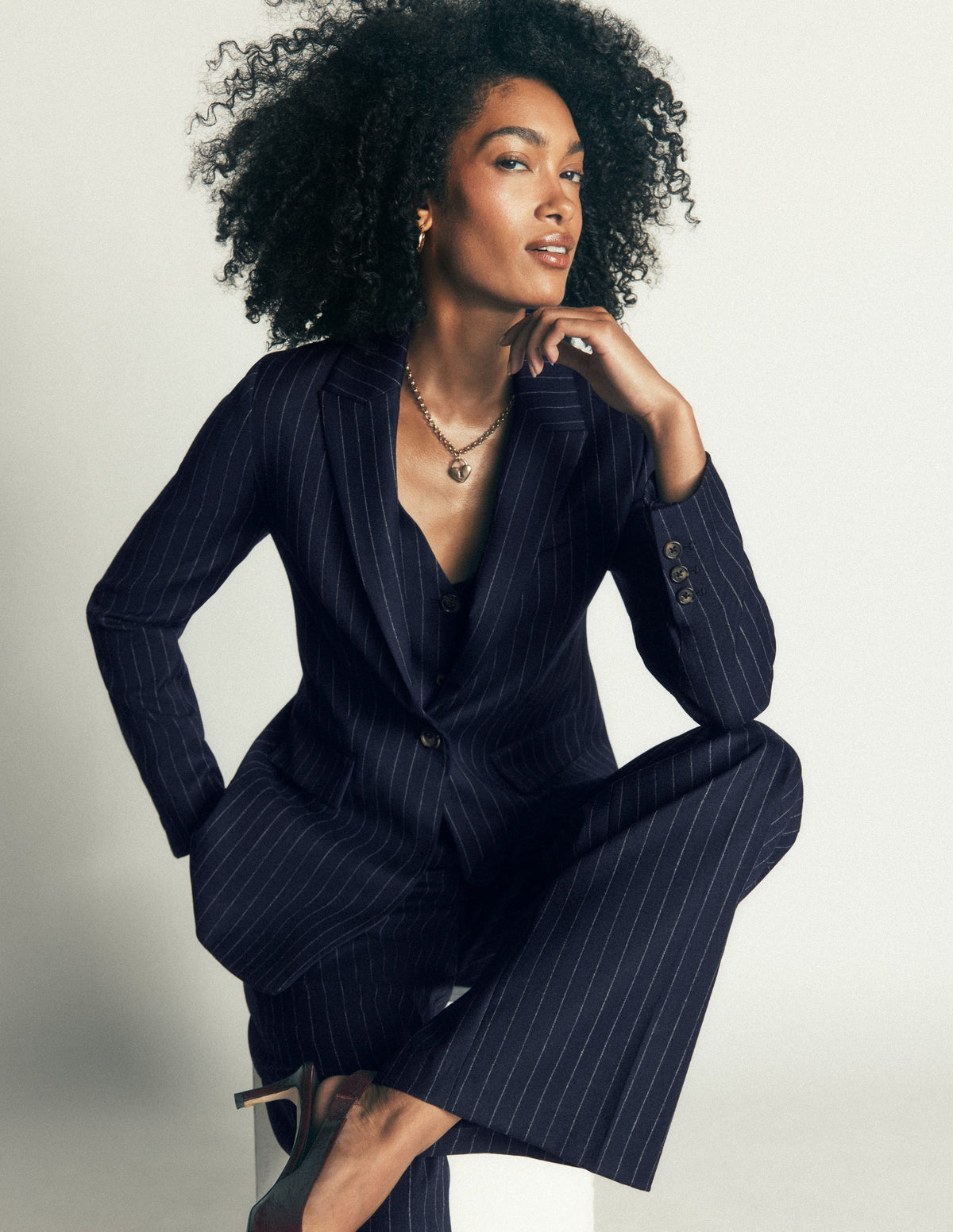 Woodbridge Wool Blazer-Navy Pinstripe-1