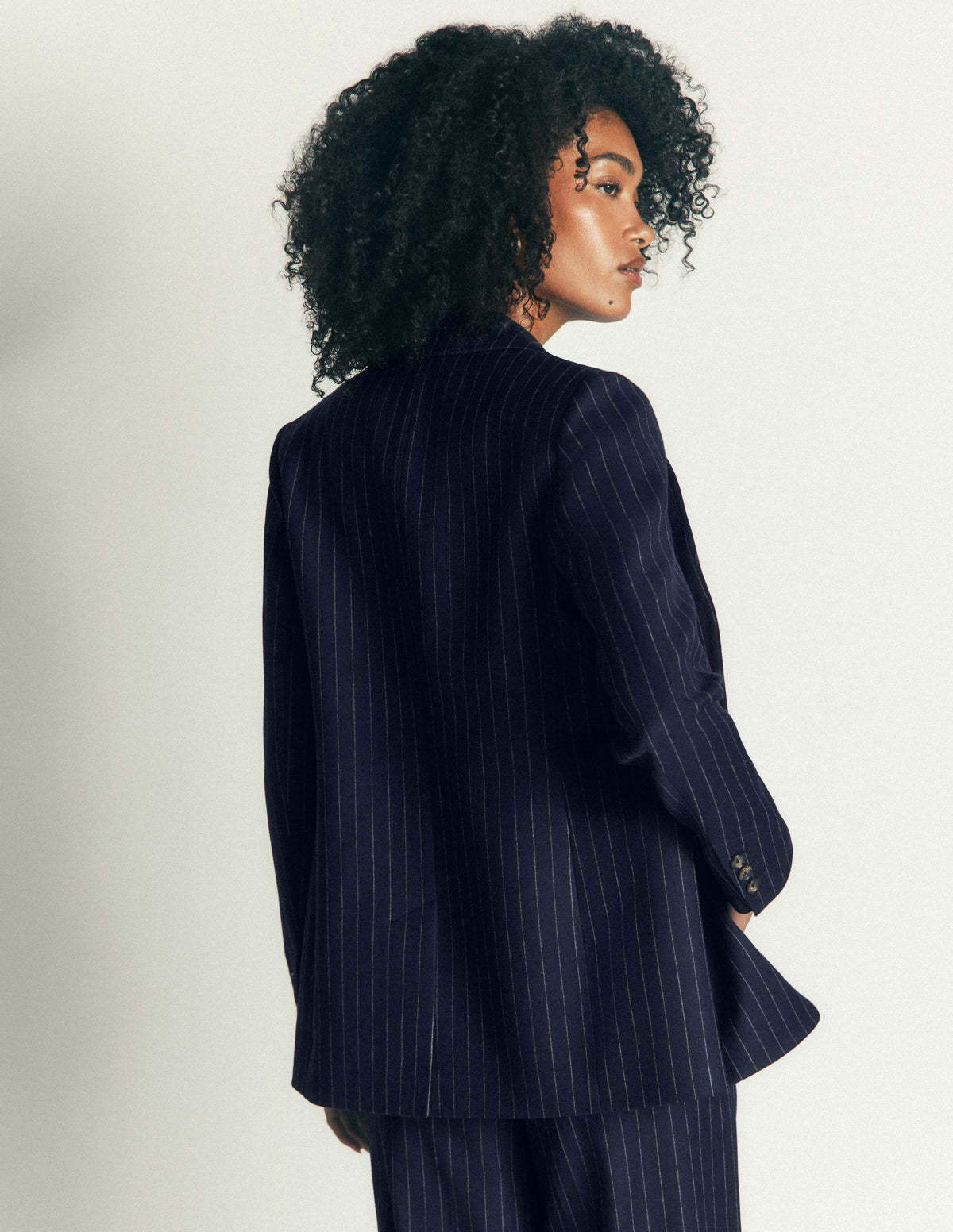 Woodbridge Wool Blazer-Navy Pinstripe - Image 3