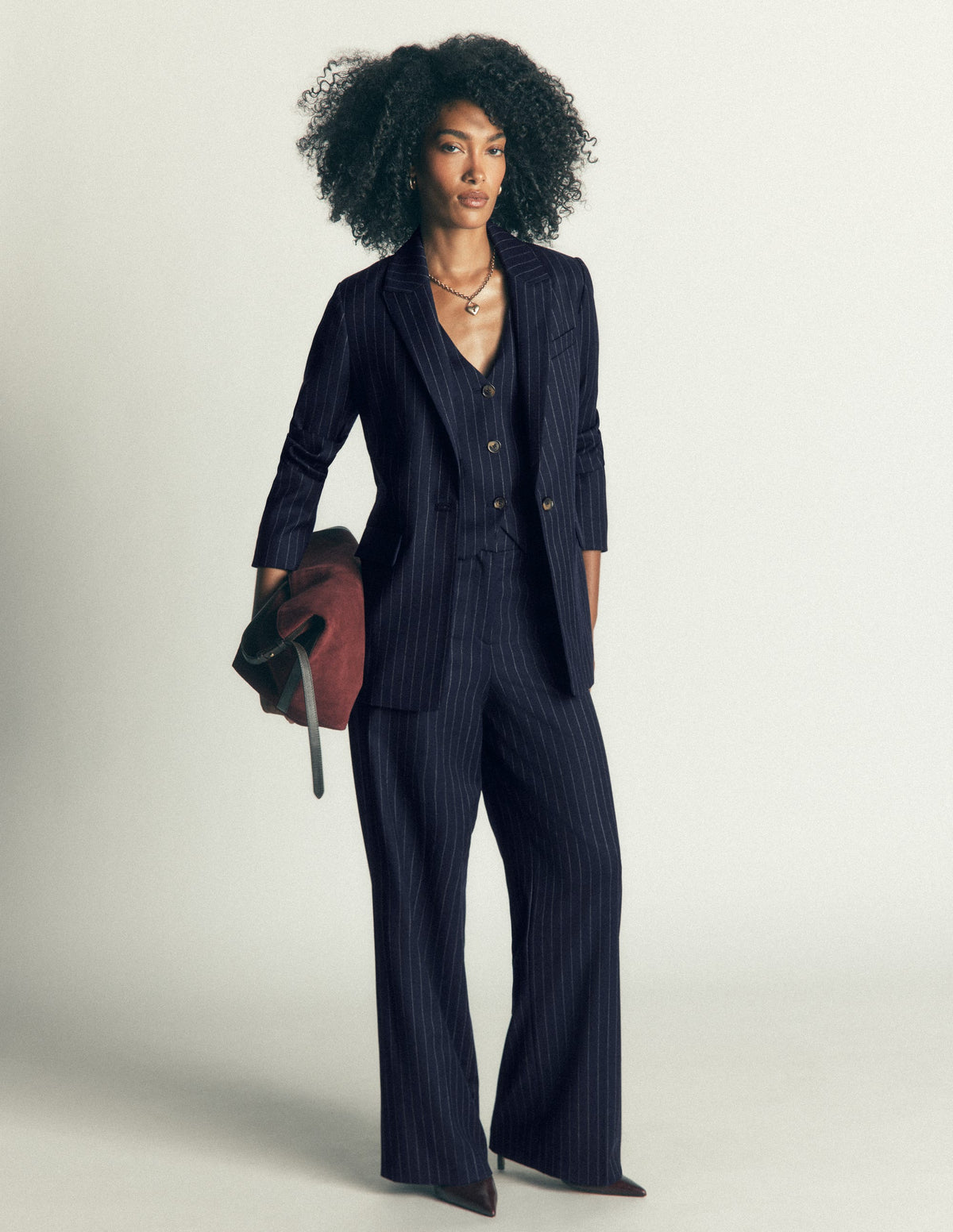 Woodbridge Wool Blend Blazer-Navy Pinstripe-4