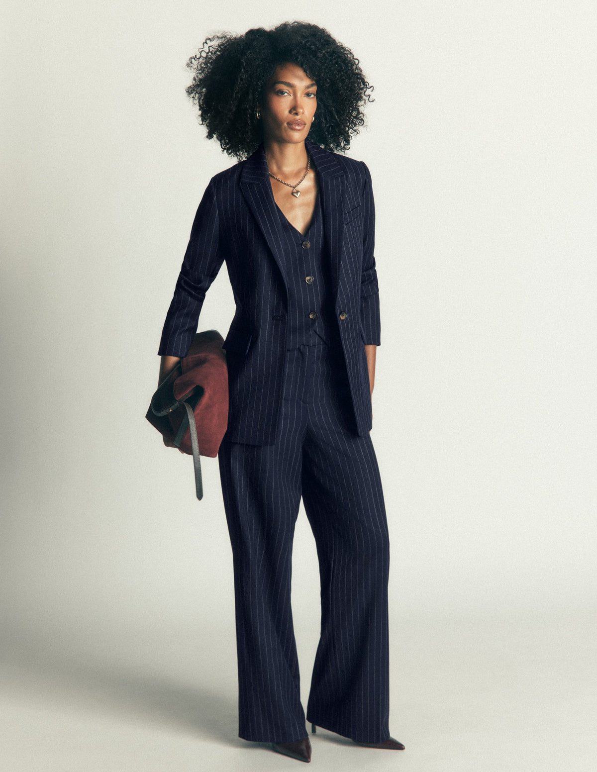 Woodbridge Wool Blazer-Navy Pinstripe - Image 4
