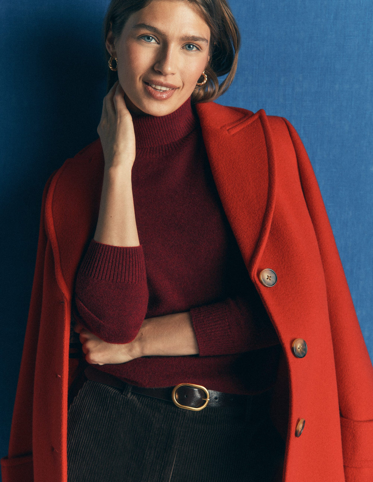 Elsie Cashmere Roll Neck-Deep Burgundy - Image 4