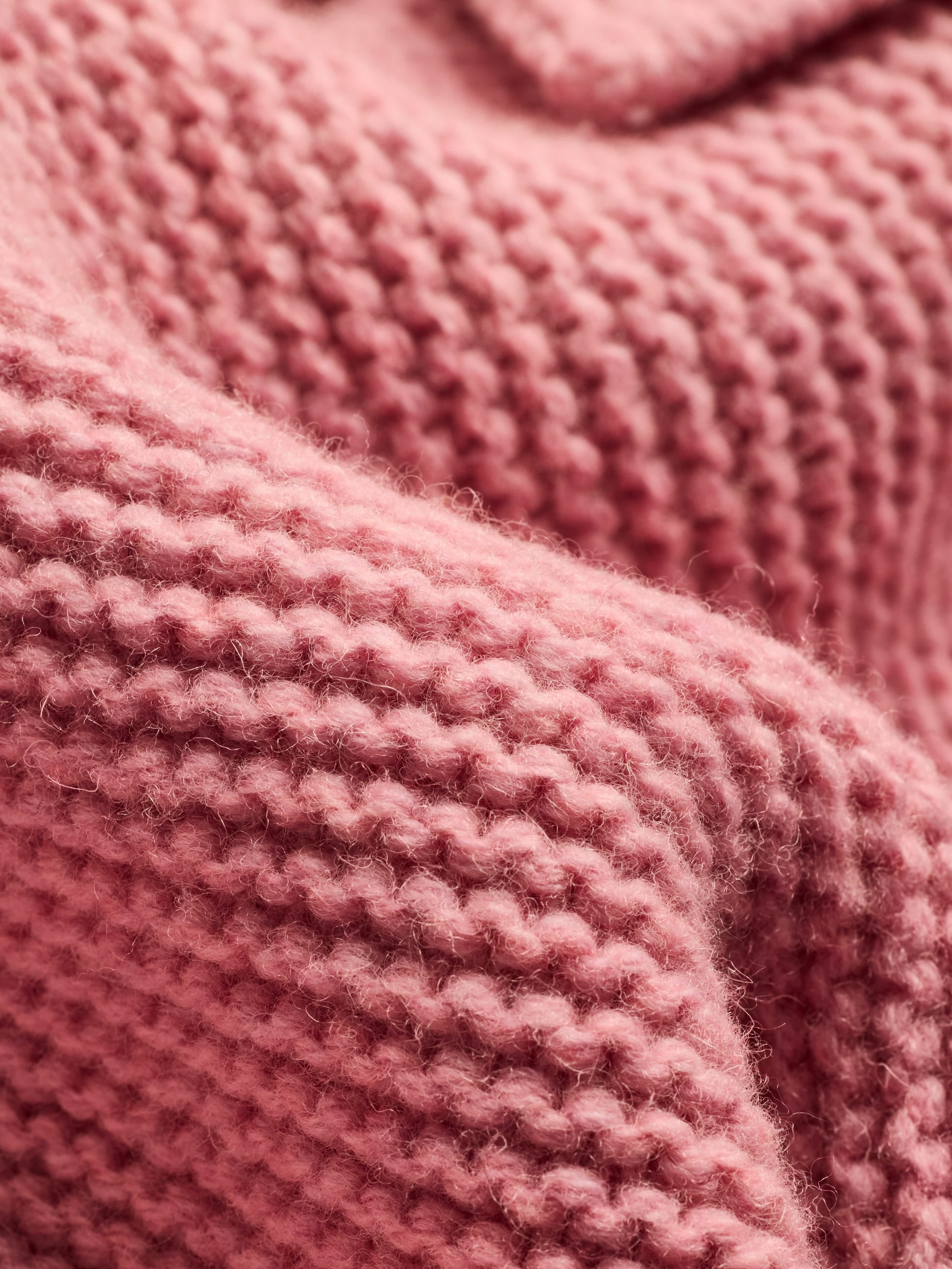 Chunky Collar Knitted Jacket-Blush Pink-1