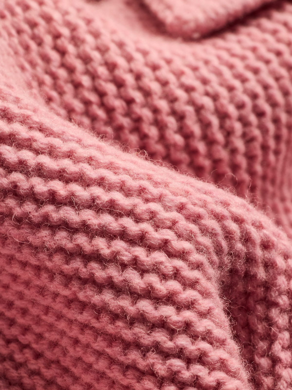 Chunky Collar Knitted Jacket-Blush Pink - Image 1