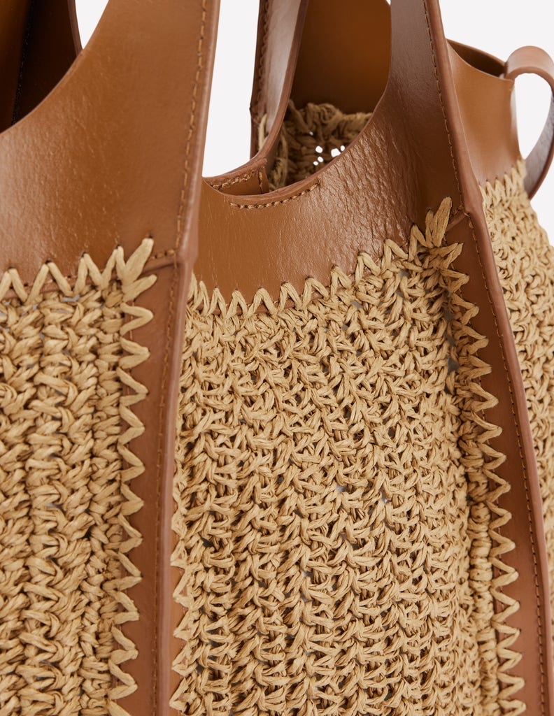 Mini Straw Tote-Natural-3