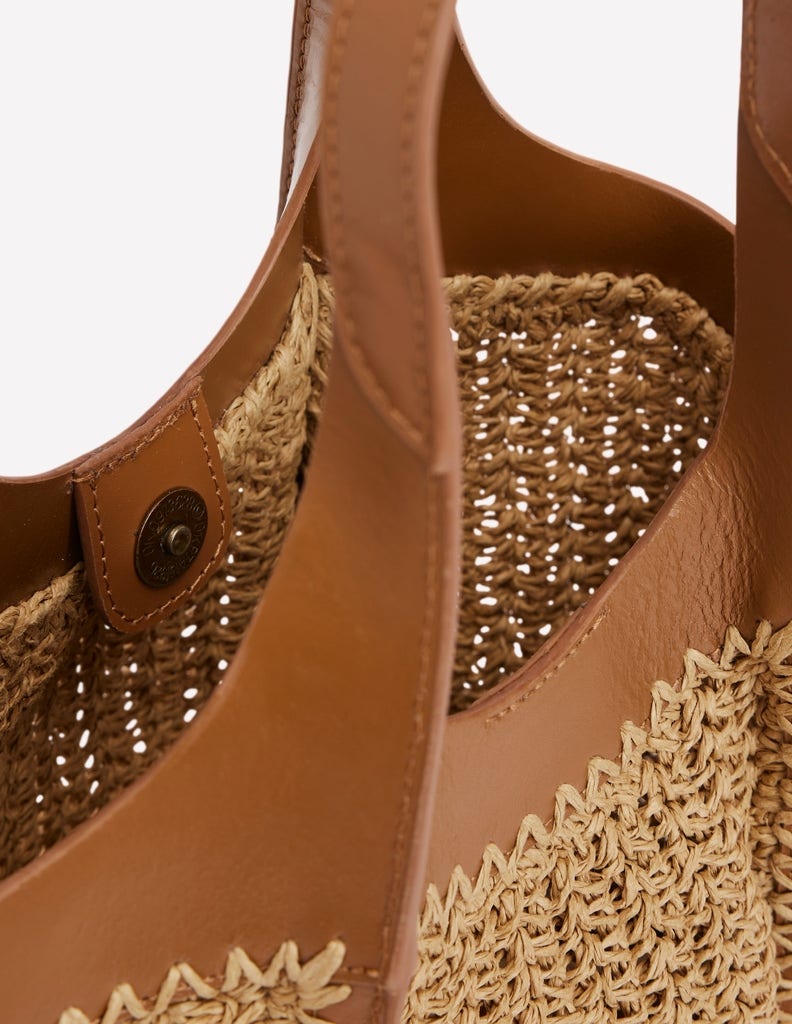 Mini Straw Tote-Natural-4