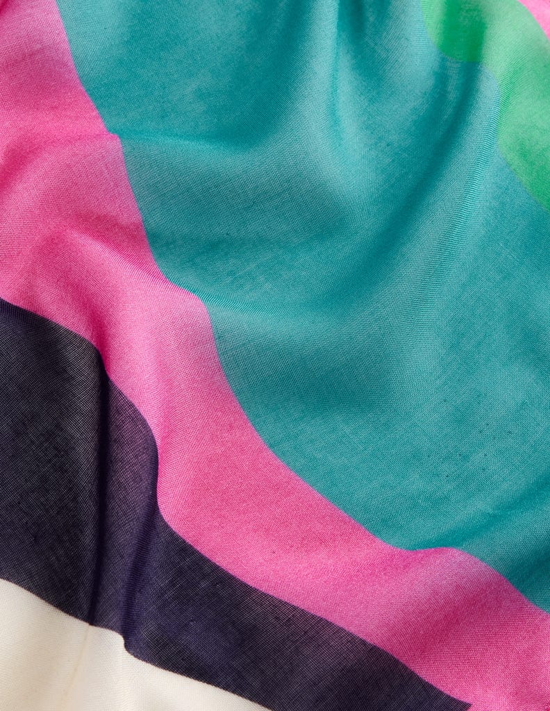 Printed Sarong Scarf-Multi, Rhythmic Wave - Image 4