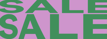 Green 'SALE' text on a purple background