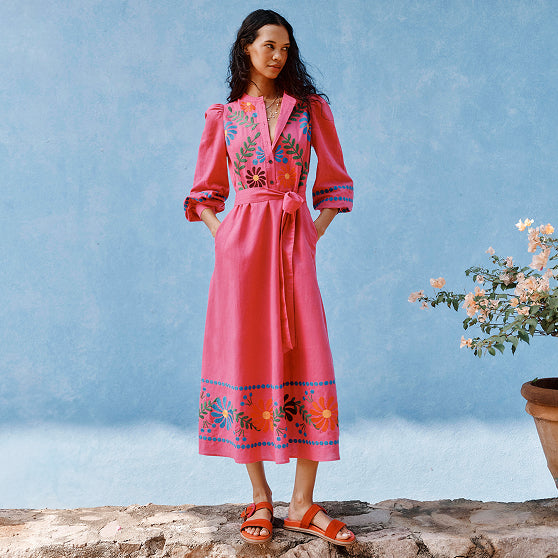 Printed Tulle Dress-Vintage Pink Strawberry Stamp | Boden UK