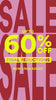 A promotional sale graphic with large pink and dark red repeating 'SALE' text and bold yellow text reading 'UP TO 60% OFF', 'FINAL REDUCTIONS', and 'NEW LINES ADDED'.