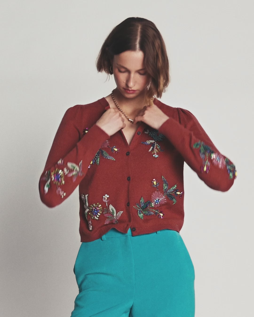 Ria Embellished Knit Cardigan