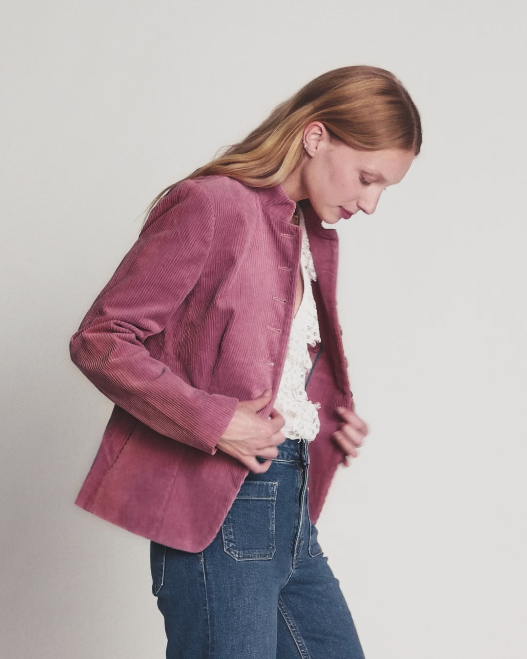 Hereford Military Cord Jacket-Pink Heather-2