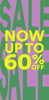 Green 'SALE' text on a purple background