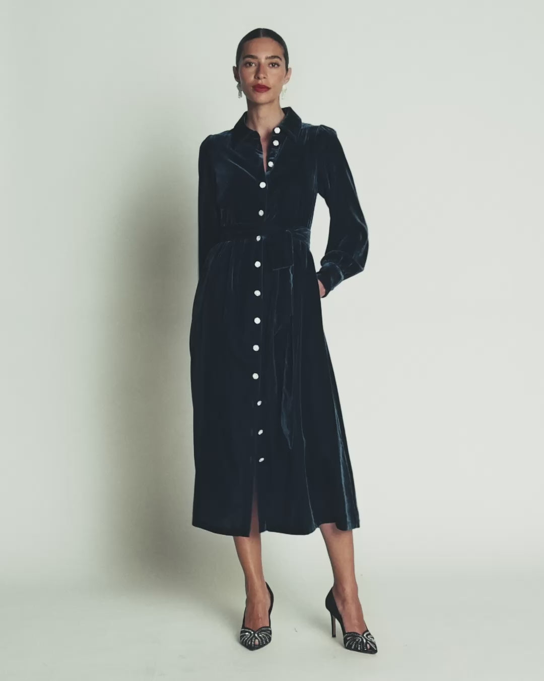 Maeve Velvet Shirt Dress