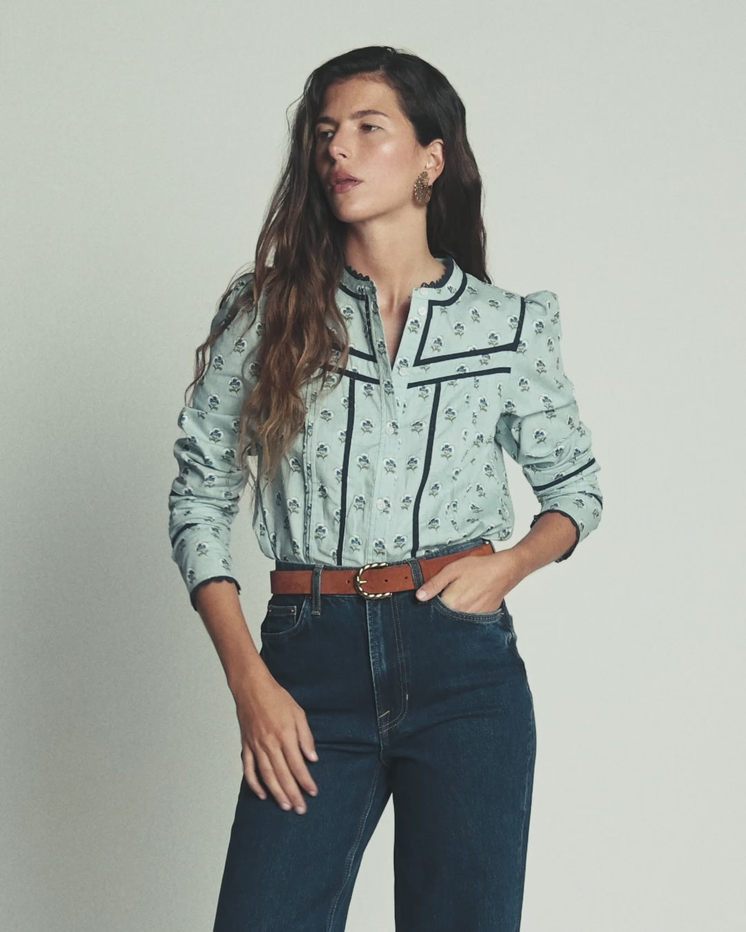 Carmen Lace Trim Cotton Top