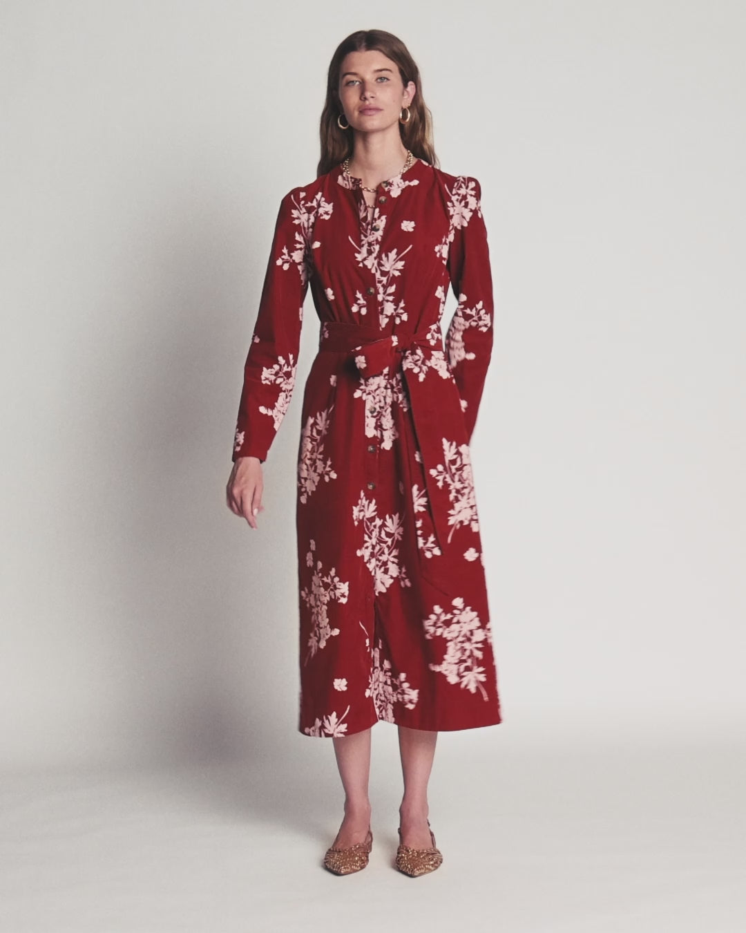 Louise Cord Midi Shirt Dress