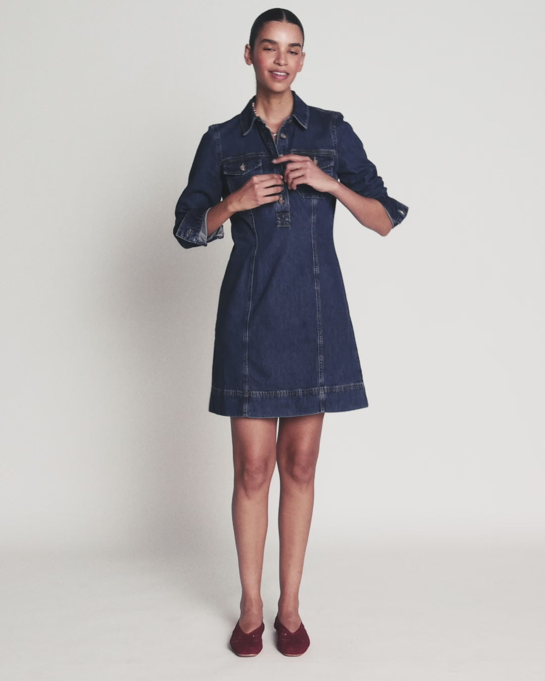 Fleur Denim Short Dress