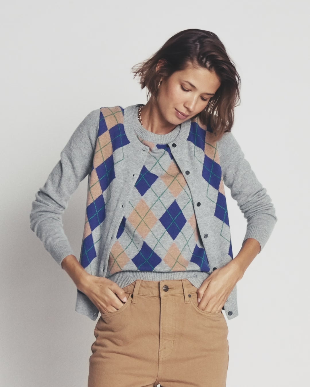Elsie Cashmere Crew Cardigan