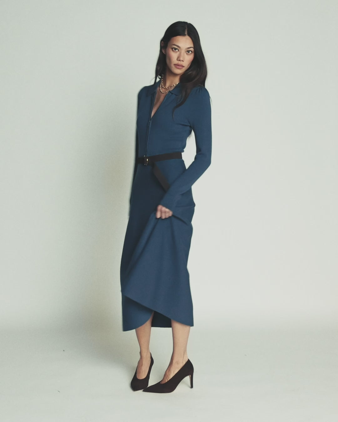 Fiona Zip Front Knitted Dress