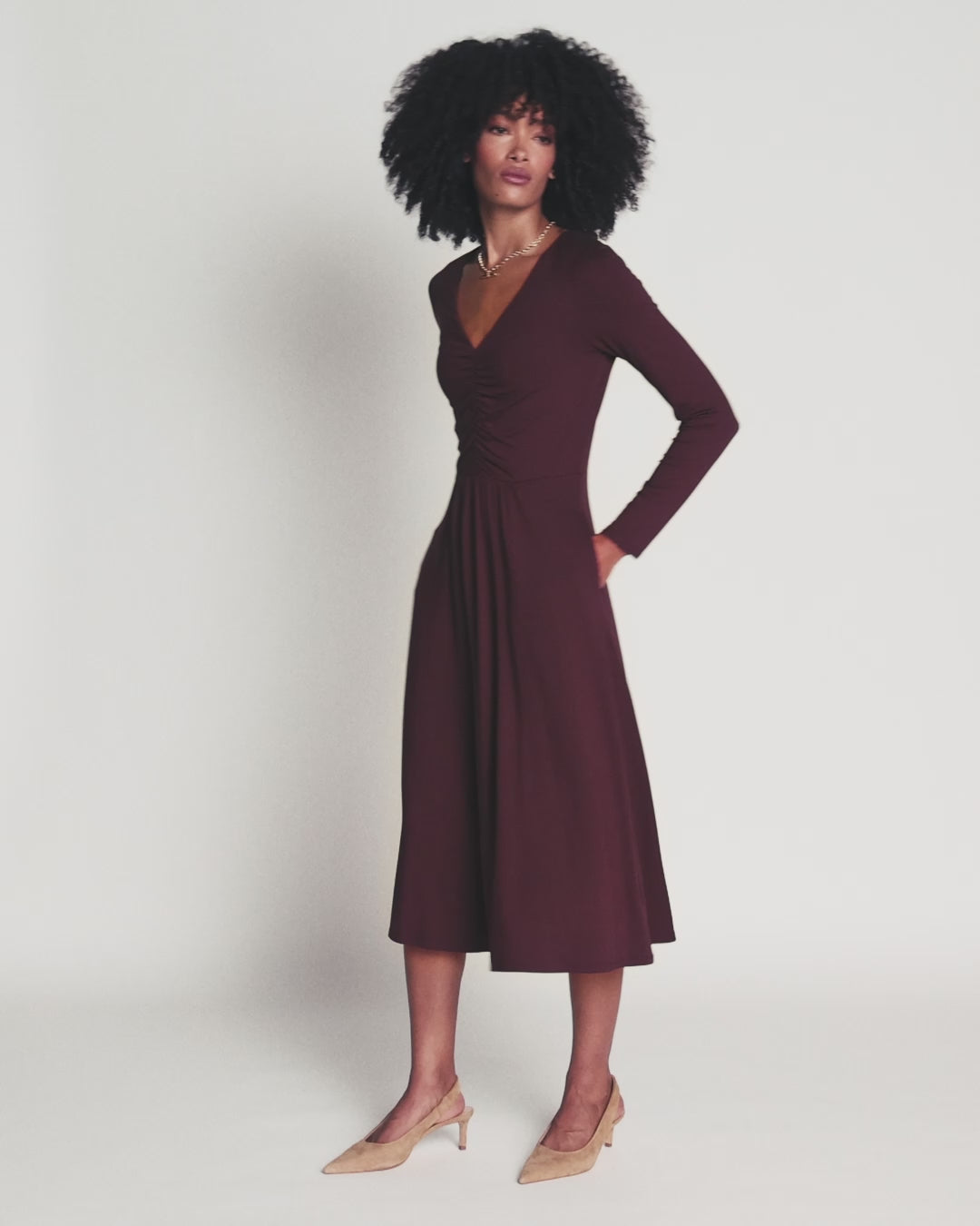Jasmine Ruched Jersey Dress
