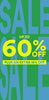 Blue 'SALE' text on a green background