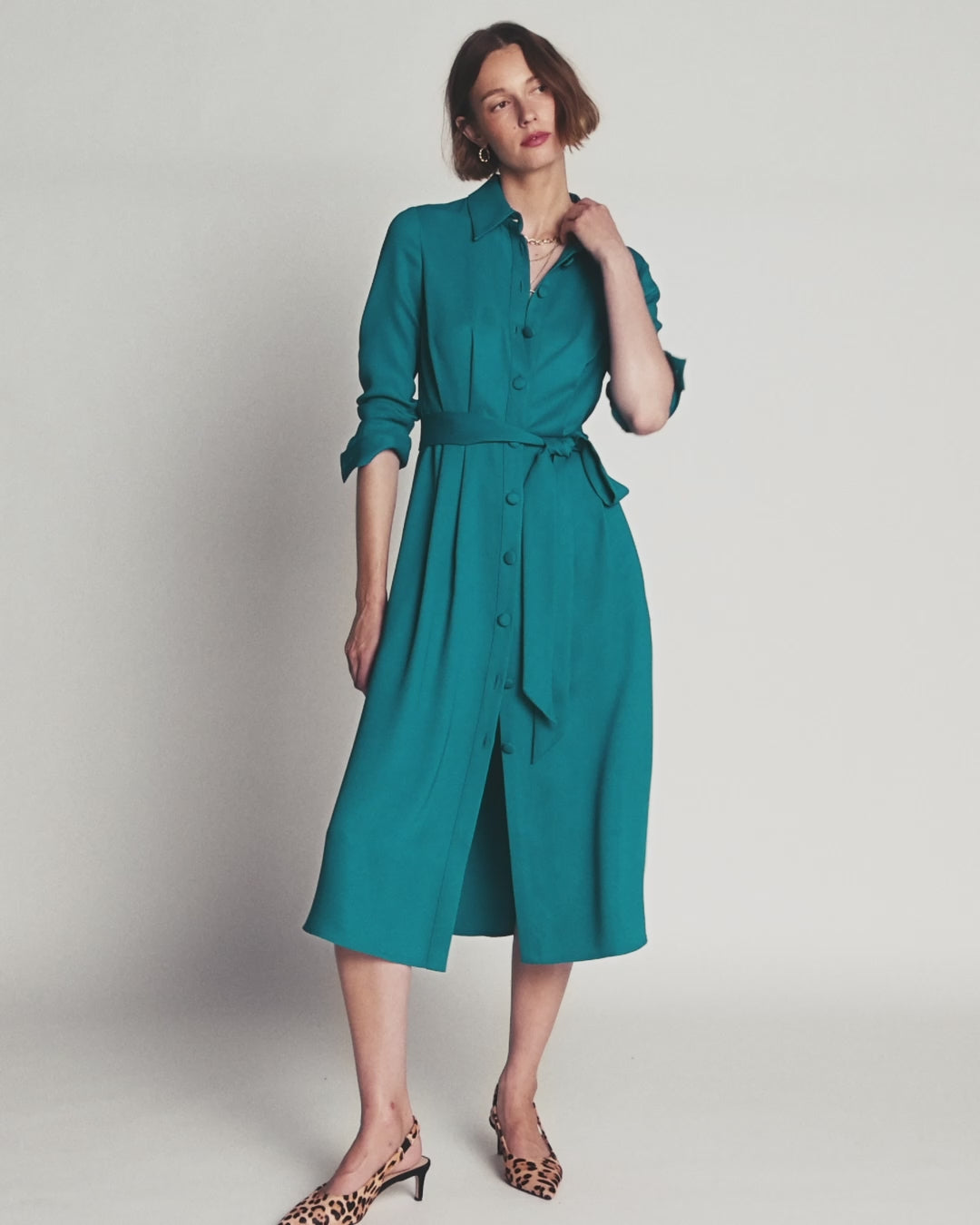 Kate Pleated Shirt Dress