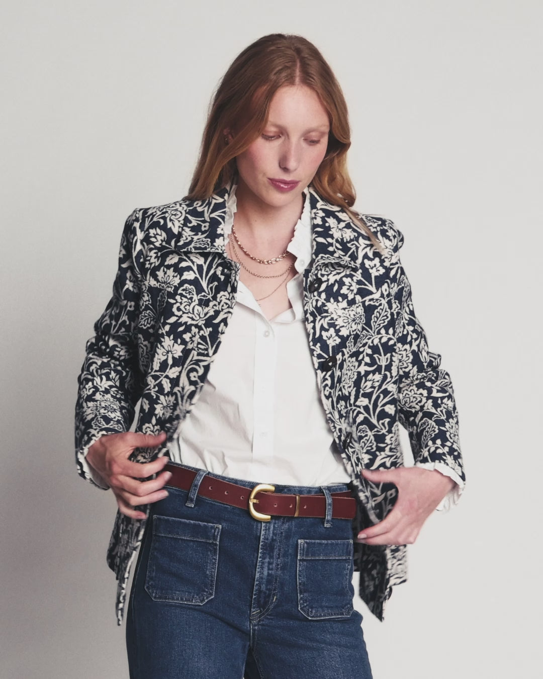 Fife Jacquard Chore Jacket-Navy-2