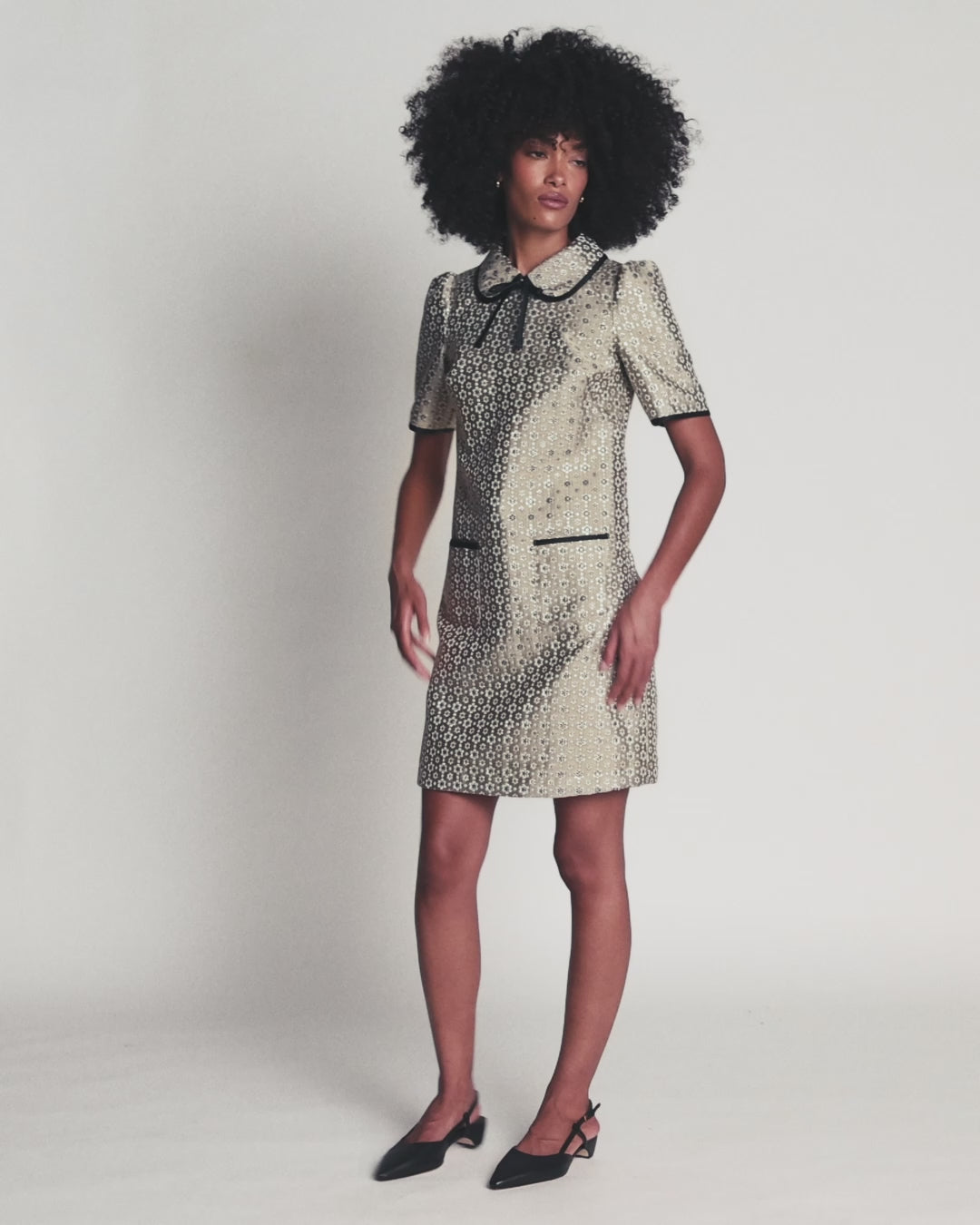 Bow Detail Pocket Shift Dress